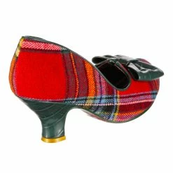 Dazzle Razzle Wide Fit -IRREGULAR CHOICE Shop 4136W 04CG 3 Dazzle Razzle Wide Fit Iconic by Irregular Choice Plaid Tartan Preppy Mid Heel Shoes