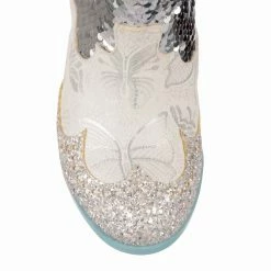 Pollywood -IRREGULAR CHOICE Shop 4217 07I 5 Pollywood Iconic by Irregular Choice Bridal Cowboy Western White Silver Sequin Ankle Boots