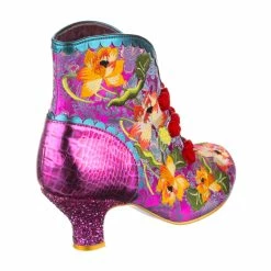 IRREGULAR CHOICE Lotus Eater -IRREGULAR CHOICE Shop 4261 07A 3 Lotus Eater Irregular Choice Chinese Inspired Short Heel Ankle Boots