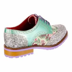 Smooth Moves 10 Smooth Moves -IRREGULAR CHOICE Shop 4278 01AS 3 Smooth Moves Bed Of Roses By Irregular Choice Mint Blue Womens Brogue Shoes