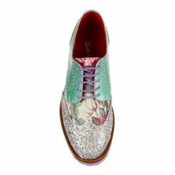 Smooth Moves 11 Smooth Moves -IRREGULAR CHOICE Shop 4278 01AS 4 Smooth Moves Bed Of Roses By Irregular Choice Mint Blue Womens Brogue Shoes