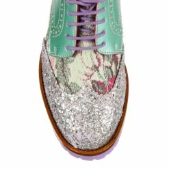 Smooth Moves 12 Smooth Moves -IRREGULAR CHOICE Shop 4278 01AS 5 Smooth Moves Bed Of Roses By Irregular Choice Mint Blue Womens Brogue Shoes