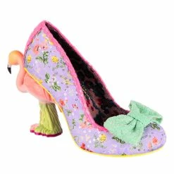 Blushing Bird -IRREGULAR CHOICE Shop 4299 03E 1 Blushing Bird Iconic by Irregular Choice Flamingo Concept Heel Purple Floral High Heel Shoes