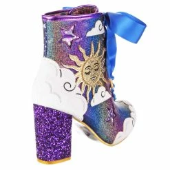 IRREGULAR CHOICE Retrograde 25 IRREGULAR CHOICE Retrograde -IRREGULAR CHOICE Shop 4404 33A 3 Retrograde Irregular Choice Sun and Moon Purple Holographic Rainbow Heeled Boots ff9f1daf f3dd 4056 9f1e 964c3bb89117