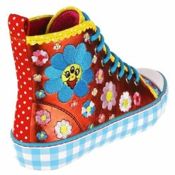 IRREGULAR CHOICE Devious Daisy -IRREGULAR CHOICE Shop 4485 26B 3 Devious Daisy Irregular Choice Metallic High Top Trainers