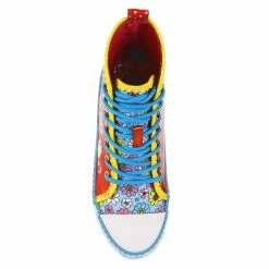 IRREGULAR CHOICE Devious Daisy -IRREGULAR CHOICE Shop 4485 26B 4 Devious Daisy Irregular Choice Metallic High Top Trainers