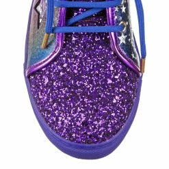 IRREGULAR CHOICE Lunar Eclipse -IRREGULAR CHOICE Shop 4515 19A 4 Lunar Eclipse Irregular Choice Lace Up High Top Irridescant Rainbow Trainers