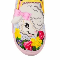 IRREGULAR CHOICE Bah Bah Beautiful 25 IRREGULAR CHOICE Bah Bah Beautiful -IRREGULAR CHOICE Shop 4515 23A 5 Bah Bah Beautiful Irregular Choice Spring Lamb Slip On Flat Trainer with Elasticated Sides