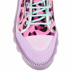 Dinosaur Stomp -IRREGULAR CHOICE Shop 4544 02F 5 Dinosaur Stomp Iconic By Irregular Choice Pink Leopard Flat Ankle Boots b71d1999 432e 45e4 87f8 705b484c679d