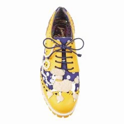 Sockhop Sweetie -IRREGULAR CHOICE Shop 4614 01F 4 Sockhop Sweetie Iconic by Irregular Choice Yellow Blue Poodle Flat Brogues 5b4f97f9 c00b 47c7 81b6 3a3640adec7e