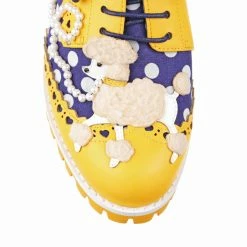 Sockhop Sweetie -IRREGULAR CHOICE Shop 4614 01F 5 Sockhop Sweetie Iconic by Irregular Choice Yellow Blue Poodle Flat Brogues 2766344c 7b9d 4aa9 aaa5 2a431160e867