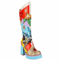 Team Up -IRREGULAR CHOICE Shop 4649 05A 1 Team Up Irregular Choice Justice League DC Superhero Chunky Platform High Heel Knee High Boots