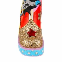 Team Up -IRREGULAR CHOICE Shop 4649 05A 5 Team Up Irregular Choice Justice League DC Superhero Chunky Platform High Heel Knee High Boots