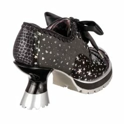 IRREGULAR CHOICE Stripes Out -IRREGULAR CHOICE Shop 4676 02B 3 Stripes Out Irregular Choice Curved Heel Lace Up Shoes