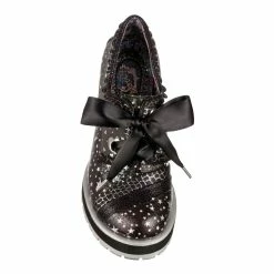IRREGULAR CHOICE Stripes Out -IRREGULAR CHOICE Shop 4676 02B 4 Stripes Out Irregular Choice Curved Heel Lace Up Shoes