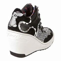 IRREGULAR CHOICE Big Leagues -IRREGULAR CHOICE Shop 4679 03B 3 Big Leagues Irregular Choice Black High Heel Wedge Trainers