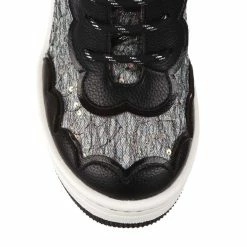 IRREGULAR CHOICE Big Leagues -IRREGULAR CHOICE Shop 4679 03B 5 Big Leagues Irregular Choice Black High Heel Wedge Trainers