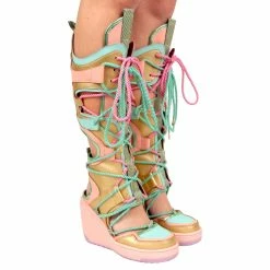 IRREGULAR CHOICE Touch Down -IRREGULAR CHOICE Shop 4685 01A 1 Touch Down Irregular Choice High Heel Wedge Football Boots