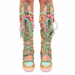 IRREGULAR CHOICE Touch Down -IRREGULAR CHOICE Shop 4685 01A 5 Touch Down Irregular Choice High Heel Wedge Football Boots