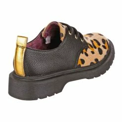 IRREGULAR CHOICE Toasty Loaf 22 IRREGULAR CHOICE Toasty Loaf -IRREGULAR CHOICE Shop 4697 02F 3 Toasty Loaf Irregular Choice Smart Lace Up Leopard Black Flat Shoes