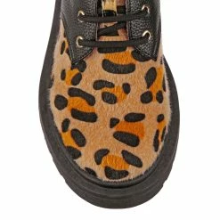 IRREGULAR CHOICE Toasty Loaf 24 IRREGULAR CHOICE Toasty Loaf -IRREGULAR CHOICE Shop 4697 02F 5 Toasty Loaf Irregular Choice Smart Lace Up Leopard Black Flat Shoes