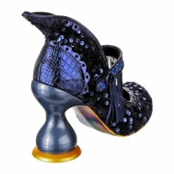 IRREGULAR CHOICE Villain Era -IRREGULAR CHOICE Shop 4711 01B 3 Villain Era Irregular Choice Blue Sequin Curved Heel Witches Shoes