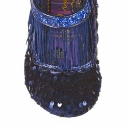 IRREGULAR CHOICE Villain Era -IRREGULAR CHOICE Shop 4711 01B 5 Villain Era Irregular Choice Blue Sequin Curved Heel Witches Shoes
