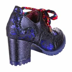 IRREGULAR CHOICE Glitter Grunge -IRREGULAR CHOICE Shop 4731 01B 3 Glitter Grunge Irregular Choice 90 s Floral Lace Up Blue Glitter Block High Heels 7fdee1e8 d2ab 44c2 816e 2383a368f323